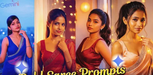 Trending bold saree prompt for girls Gemini AI