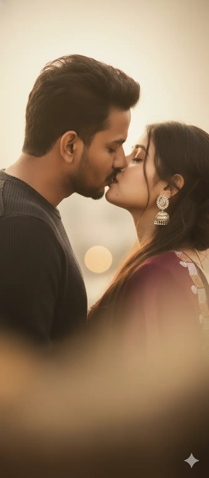 couple kissing prompt for gemini ai romance