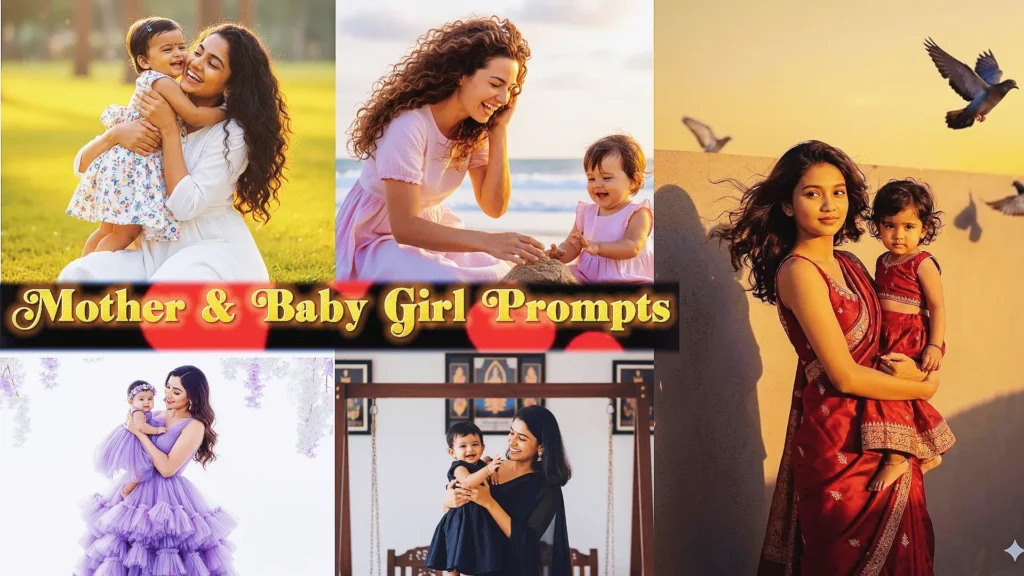 mother and baby girl prompt for gemini ai