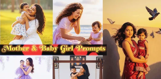 mother and baby girl prompt for gemini ai