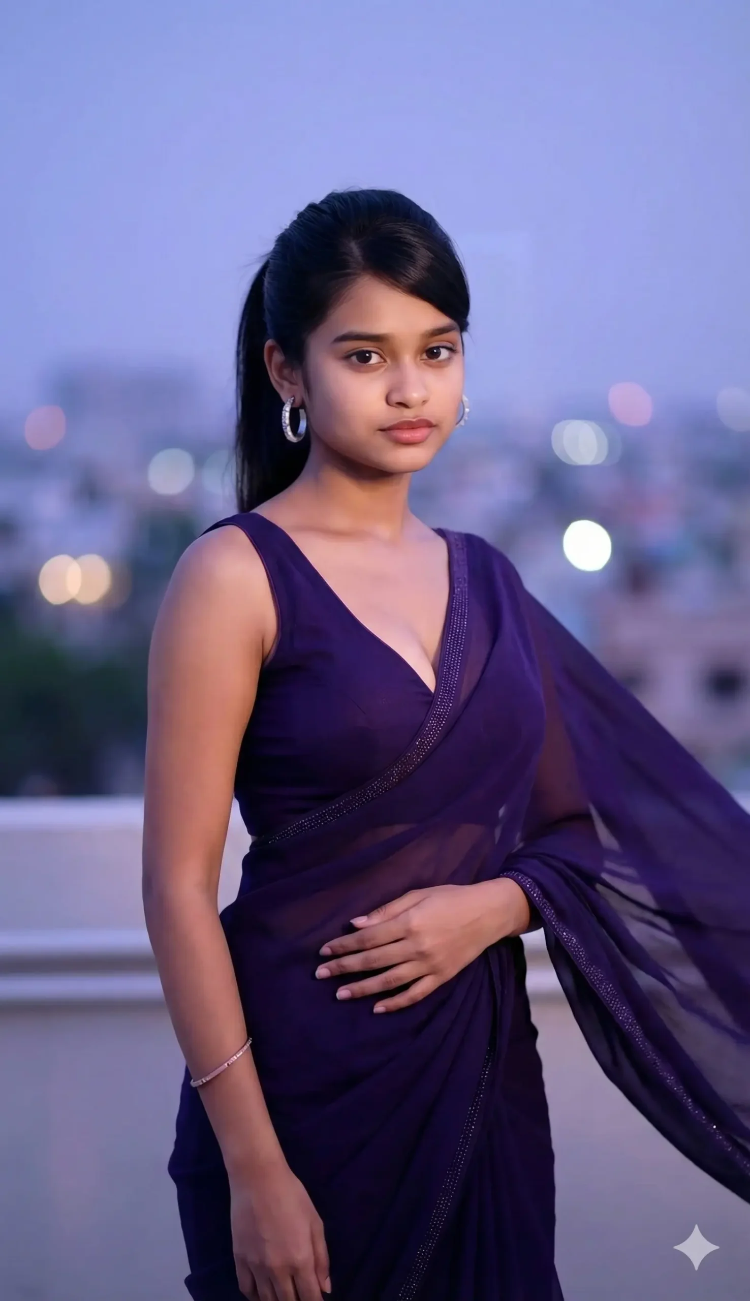 prompt for gemini ai girl black saree