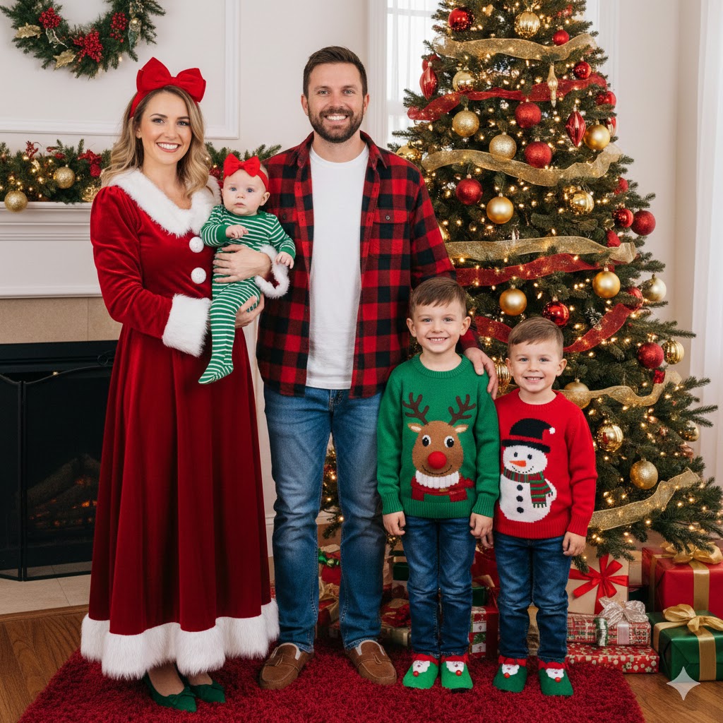 Christmas family photo prompt for gemini ai