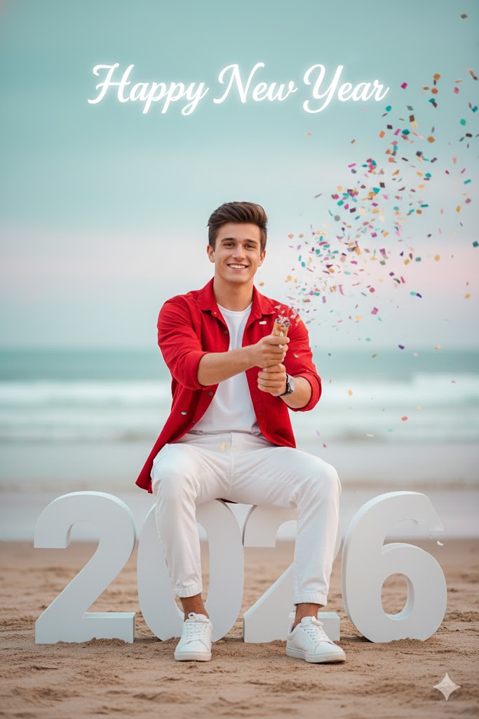 gemini boy happy new year 2026 photo editing