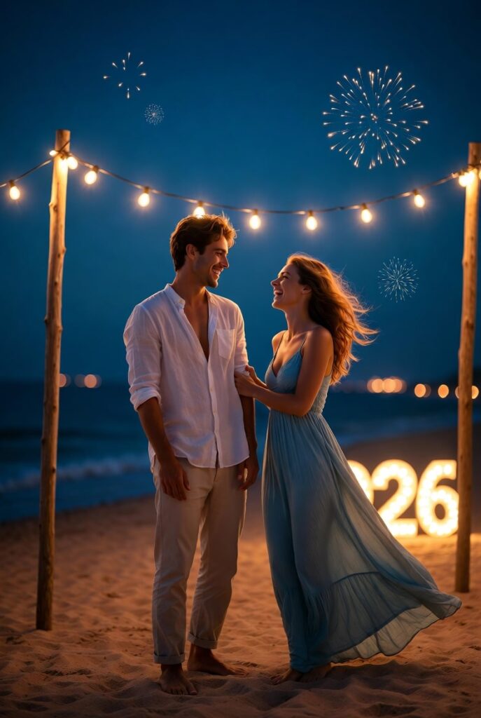 happy new year couple photo