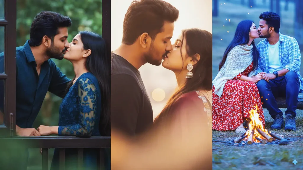 5. Couple kissing prompts