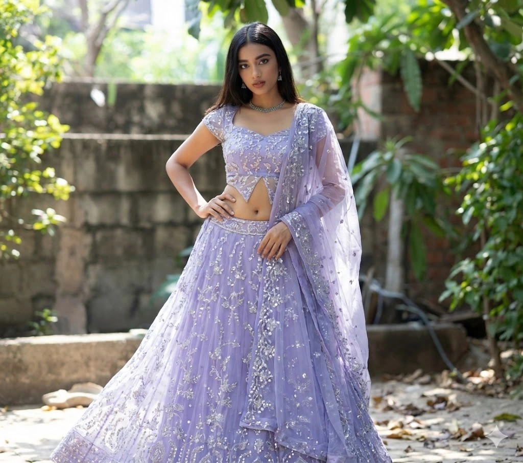 aishwarya rai blue lehenga prompt
