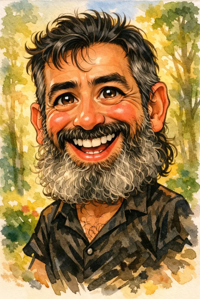 8 create a caricature of me and my job based on everything you know about me