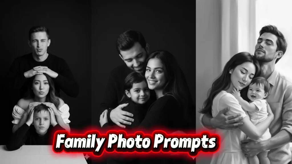 Best Black and White Family Photo Prompt for Gemini AI