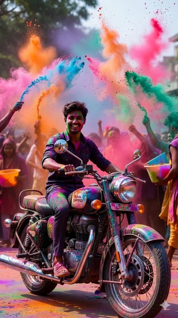 bike holi prompt for gemini