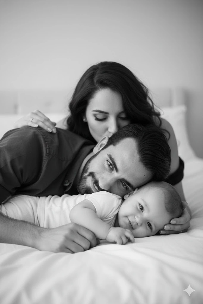 black and white family photo prompt for gemini