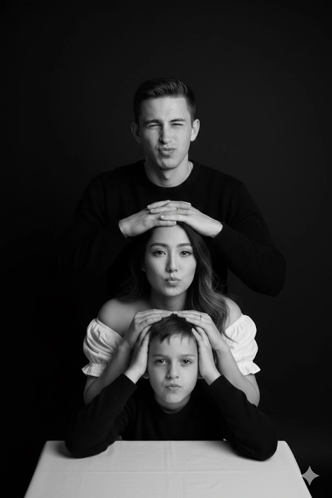 family black and white prompt