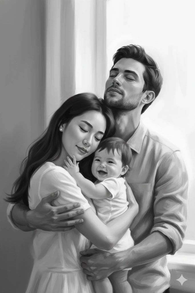 gemini black and white family photo prompt