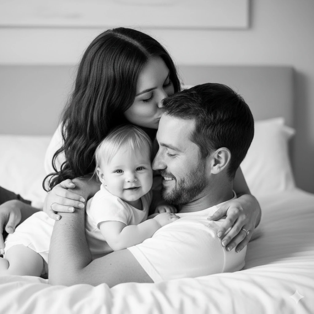 gemini family photo prompt black and white