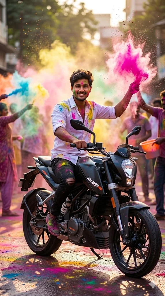 holi prompt for bike free