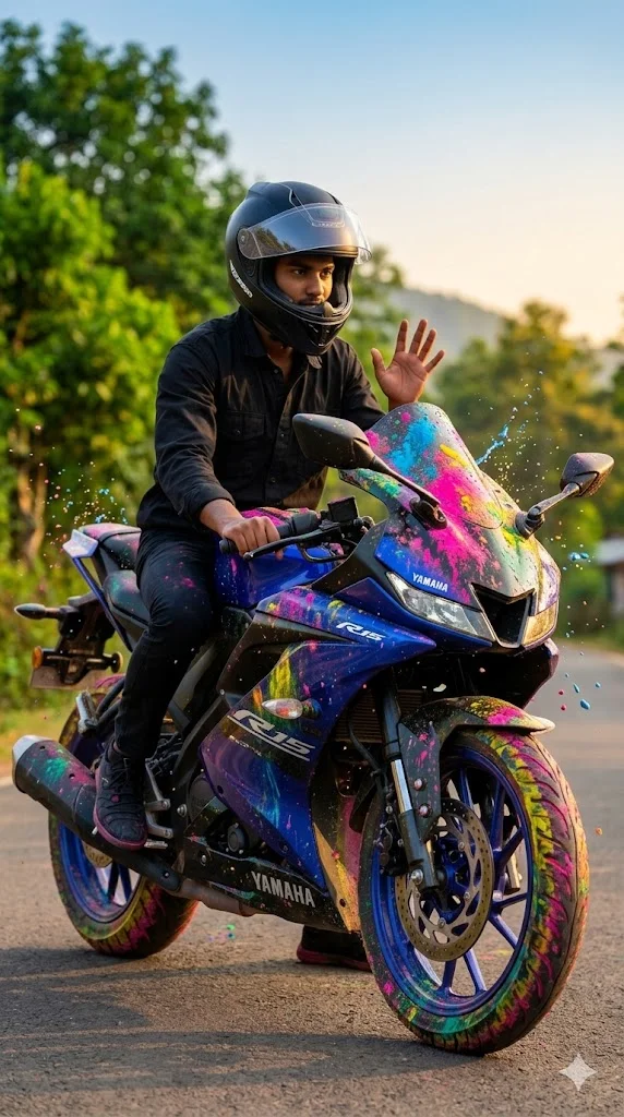 holi prompt gemini bike