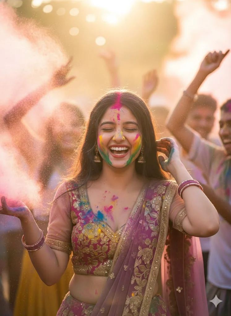 prompt for this picture holi