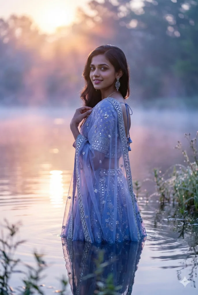 viral prompt purple lehnga