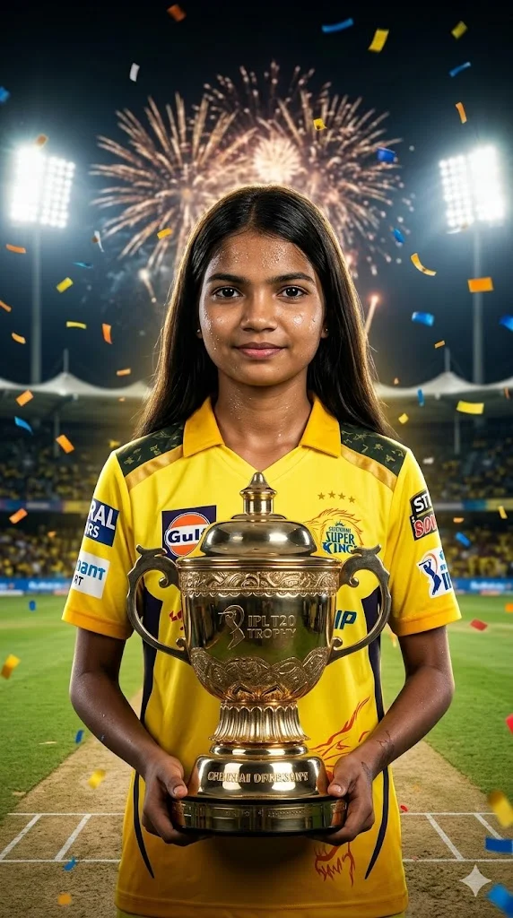 CSK IPL Trophy Celebration Prompt for Gemini