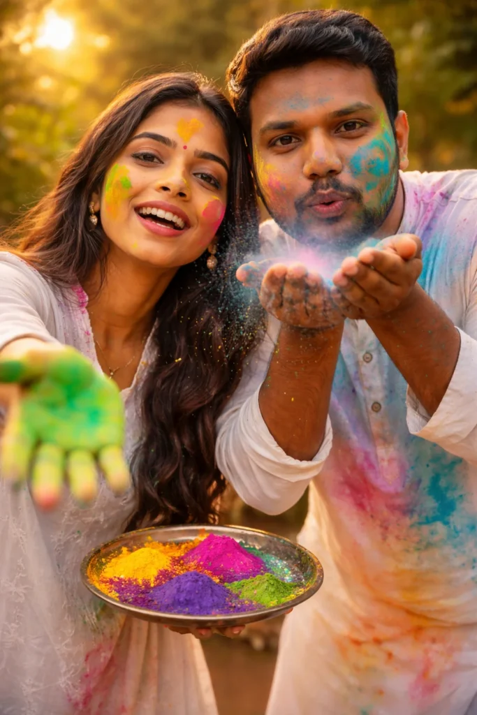 family holi prompt couple
