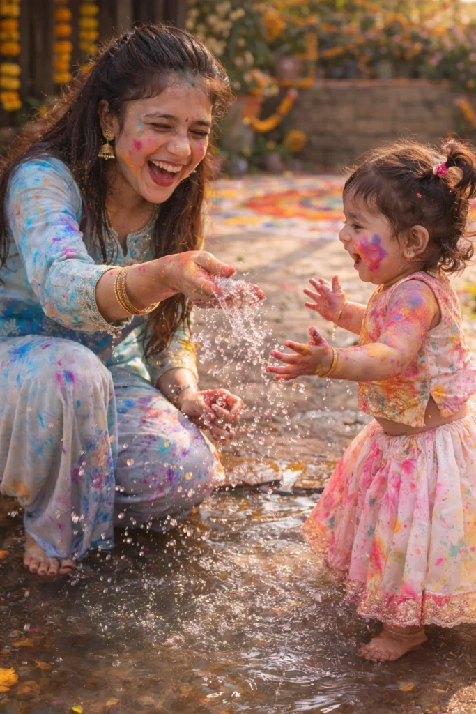 holi ai photo editing prompt baby girl