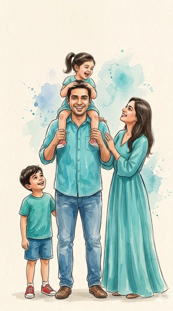 indian father and daughter prompt for gemini