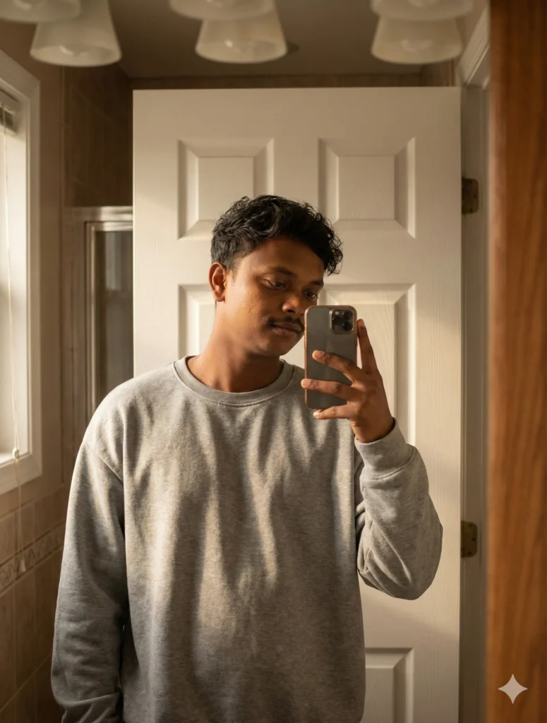 mirror selfie prompt for boys