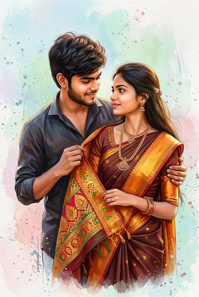 saree pallu prompt copy and paste