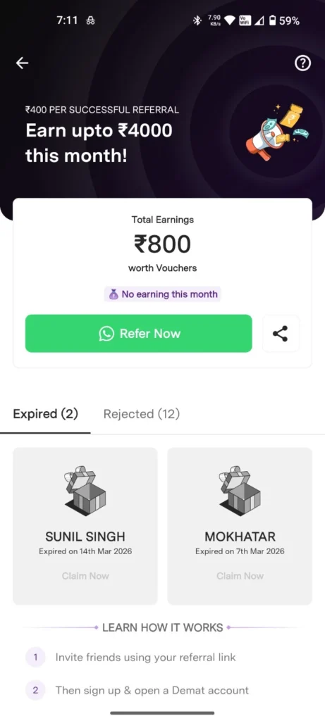 upstox refer and earn today price