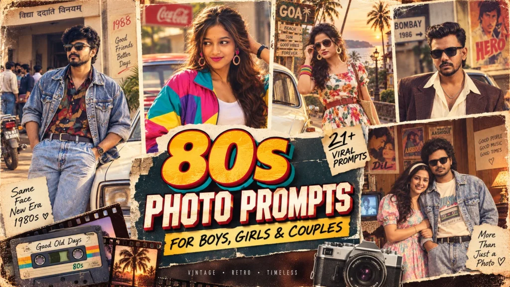 ChatGPT new trend 80s photo prompt for boys, girls and couples