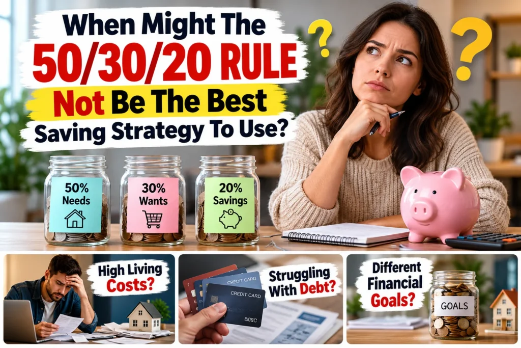 when might the 50/30/20 rule not be the best saving strategy to use?
